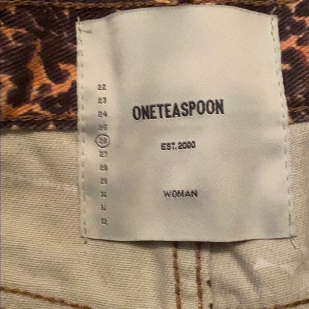 One Teaspoon Leopard Print Denim Shorts in Brown and Tan - Picture 6 of 6